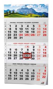 Tříměsíční - A3 (s mezinárodními svátky) - černý - Příroda